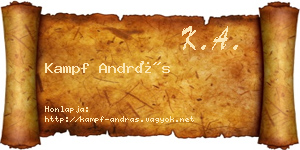 Kampf András névjegykártya